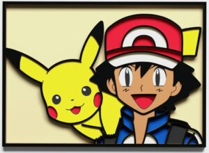 Ash and Pikachu Laser Cut File